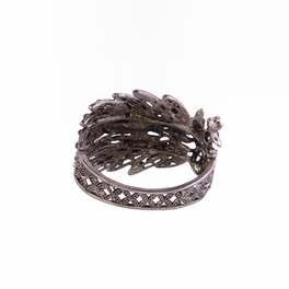 Blancho Bedding Peacock Bangle Silver Black Beads