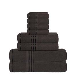 blancho bedding Blancho Bedding premium 8 Piece 550 GSM 2 ply Quality Luxury Towel Set with 2 Bath Towels 2 Hand Towels 4 Wash Cloth Grey Color