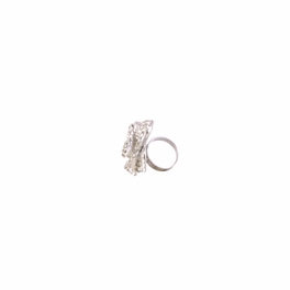 Blancho Bedding Rhinestone Flower Ring Silver
