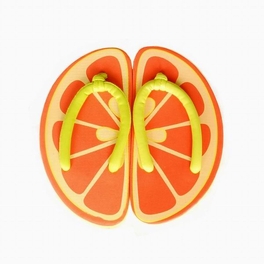 blancho bedding Tasty Orange Womens Flip Flops