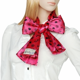 Blancho Bedding Blancho Deep Pink Lovely BOW & Heart & Blosom Design Romantic Comfy Silk Scarf/Wrap/Shawl(Small)