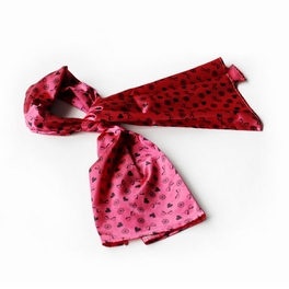 blancho bedding Blancho Deep Pink Lovely BOW & Heart & Blosom Design Romantic Comfy Silk Scarf/Wrap/Shawl(Small)