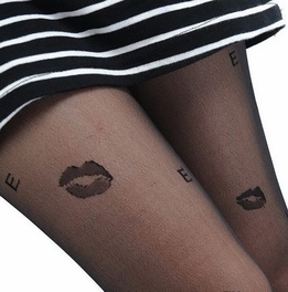blancho bedding Blancho HLPS08 Sexy Black Sheer Lipstick Stocking