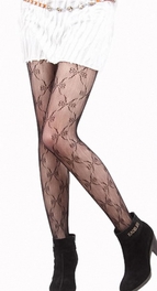 blancho bedding Blancho LZSA002-1 Sexy Black Sheer Bowknot link Stocking