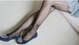 Blancho Bedding Blancho LZSA003-1 Sexy Black Sheer Polka Dot Link Stocking
