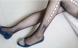 Blancho Bedding Blancho LZSA003-1 Sexy Black Sheer Polka Dot Link Stocking