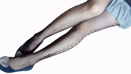 blancho bedding Blancho LZSA003-1 Sexy Black Sheer Polka Dot link Stocking