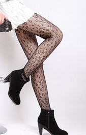 Blancho Bedding Blancho LZSA006-1 Sexy Black Sheer Panther Print Stocking