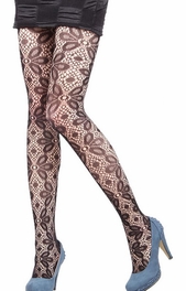 blancho bedding Blancho LZSA007-1 Sexy Black Sheer Petal Lace Stocking