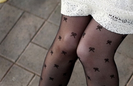 Blancho Bedding Blancho LZSA024-1 Sexy Black Sheer Small Bowknot Stocking