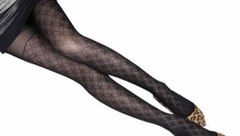 blancho bedding Blancho LZSA032-1 Sexy Black Sheer Plaid & Argyle Stocking