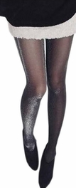 blancho bedding Blancho LZSA057-1 Sexy Black Sheer Shiny Stocking