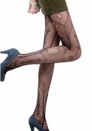 blancho bedding Blancho LZSA060-1 Sexy Black Sheer Floral Stocking