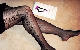 Blancho Bedding Blancho LZSA063-1 Sexy Black Sheer Thigh Floral Stocking