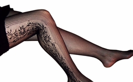 blancho bedding Blancho LZSA063-1 Sexy Black Sheer Thigh Floral Stocking