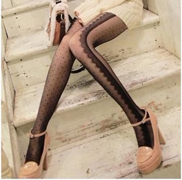 Blancho Bedding Blancho LZSA092-1 Sexy Black Sheer Lace Stocking