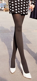 Blancho Bedding Blancho LZSA100-1 Sexy Black Sheer Oblique Lines Stocking