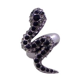 blancho bedding BLANCHO RING JEWELRY SNAKE JEWELLERY BLACK SILVER