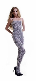 Blancho Bedding Blancho SE-120 Sexy Sheer Zebras Cami Body Stocking Stylish - White - Medium