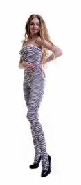 blancho bedding Blancho SE-120 Sexy Sheer Zebras Cami Body Stocking Stylish - White - Medium