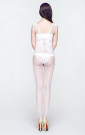 Blancho Bedding Blancho SE-146-WHITE Lady Lace Open Crotch Body Stocking - White - Medium