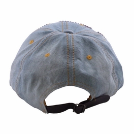 Blancho Bedding Blancho Women Fashion SEXY Multi-Color Rhinestone Studded Bling Adjustable Baseball Cap Denim Jean