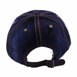 Blancho Bedding Blancho Women Fashion USA Rhinestone Studded Bling Adjustable Baseball Cap Dark Wash Denim Jean
