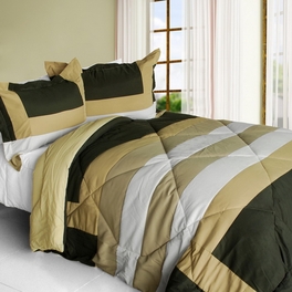 blancho bedding [Blooming Rosemary] Quilted Patchwork Down Alternative Comforter Set (Twin Size)
