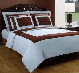 blancho bedding Blue/Chocolate Hotel Down Alternative Egyptian Bed in A Bag (California King)