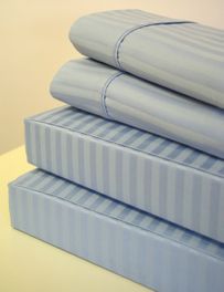 blancho bedding BLUE Stripe 600 Thread count QUEEN sheet set