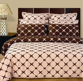 blancho bedding Blush & Chocolate Bloomingdale 9PC Egyptian cotton Bed in a bag(Calking Size)