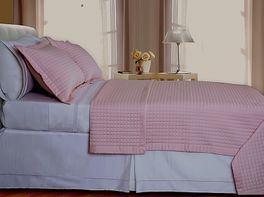 blancho bedding Blush/Pink Checkered Coverlet Set Egyptian cotton 400 Thread count Reversable(King/Calking)