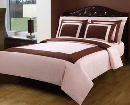 blancho bedding Blush(Pink) & Chocolate Down Alternative Bed in A Bag (Twin XL)