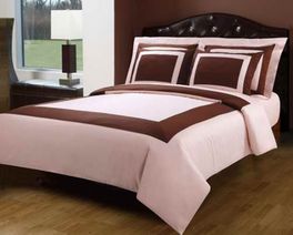 blancho bedding Blush(Pink) & Chocolate Down Alternative Bed in A Bag (Full)
