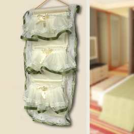 Blancho Bedding [Bowknot Bud Silk] Green Lace /Wall Hanging/ Wall Organizers / Wall Baskets /Baskets (11*20)