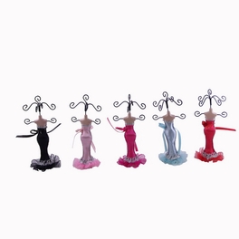 Blancho Bedding Bowtie - Set Of 5 Dress Up Doll Necklace Display - Mini Jewelry Holder Jewelry Stand Combos (H) 7" X (W) 3"