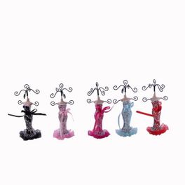 blancho bedding Bowtie - Set of 5 Dress Up Doll Necklace Display - Mini Jewelry Holder Jewelry Stand Combos (H) 7" x (W) 3"