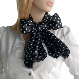 Blancho Bedding Brando Black Background Small Cute White Dot Design Soft Silk Scarf/Wrap/Shawl(Large)