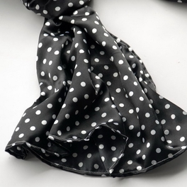 Blancho Bedding Brando Black Background Small Cute White Dot Design Soft Silk Scarf/Wrap/Shawl(Small)