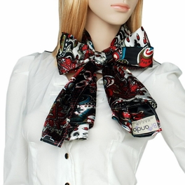 Blancho Bedding Brando Black & Blue Distinctive Stylish Paisley Pattern Fashion Soft Silky Scarf/Wrap/Shawl(Large)