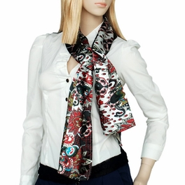 Blancho Bedding Brando Black & Blue Distinctive Stylish Paisley Pattern Fashion Soft Silky Scarf/Wrap/Shawl(Large)