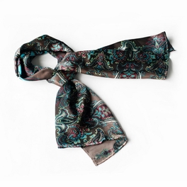 blancho bedding Brando Black & Blue Paisley Patterns Revitalized Style Soft Silk Scarf/Wrap/Shawl(Small)