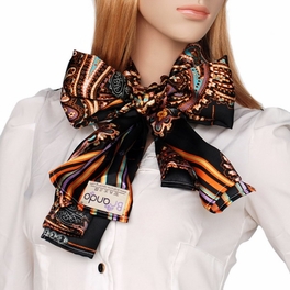 Blancho Bedding Brando Black Chic Paisley & Stripes Design Fashion Soft Silk Scarf/Wrap/Shawl(Large)