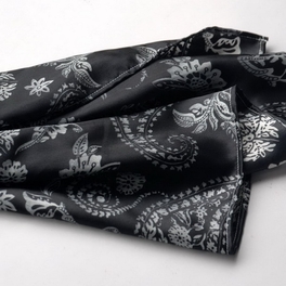 Blancho Bedding Brando Black Flower And Paisley Noble Decent Soft Natural Silk Scarf/Wrap/Shawl(Small)