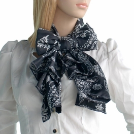 Blancho Bedding Brando Black Flower And Paisley Noble Decent Soft Natural Silk Scarf/Wrap/Shawl(Small)