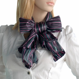 Blancho Bedding Brando Black Irregular Stripe Chic Exquisitely Soft Luxuriant Silky Scarf/Wrap/Shawl(Small)