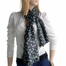 Blancho Bedding Brando Black Lovely Bowknot Design Natural Elegant Silk Scarf/Wrap/Shawl(Large)