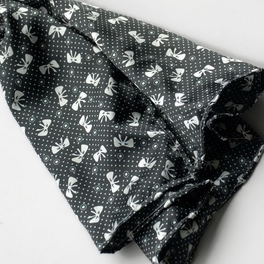 Blancho Bedding Brando Black Lovely Bowknot Design Natural Elegant Silk Scarf/Wrap/Shawl(Small)