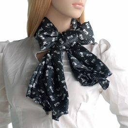Blancho Bedding Brando Black Lovely Bowknot Design Natural Elegant Silk Scarf/Wrap/Shawl(Small)
