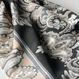 Blancho Bedding Brando Black Revitalized Paisley Patterns Elegant Delicately Soft Silk Scarf/Wrap/Shawl(Small)